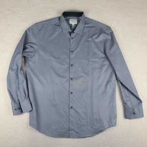 ConStruct Dress Shirt Mens XL Blue Red 4‎ Way Stretch Cooling Comfort Slim Fit